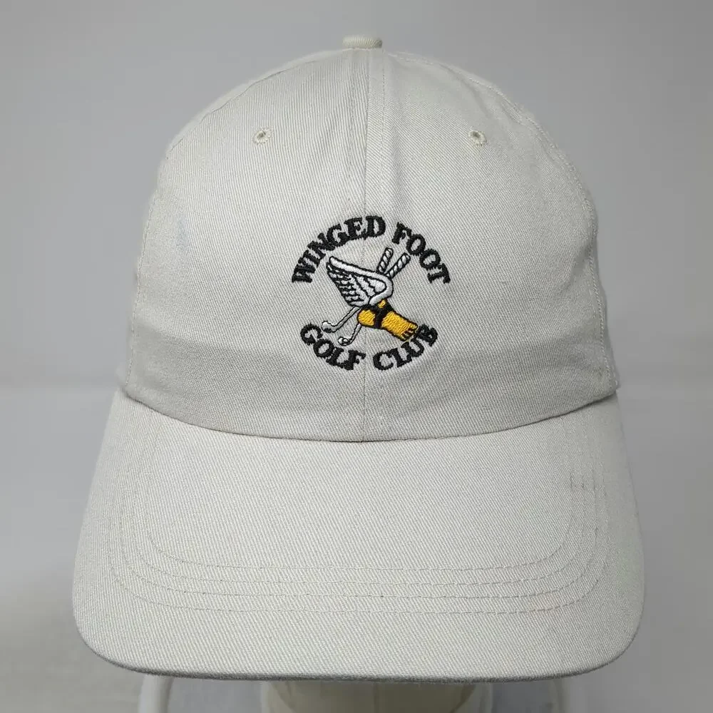 Ahead Winged Foot Golf Club Hat Baseball Cap Beige One Size Slideback Sports